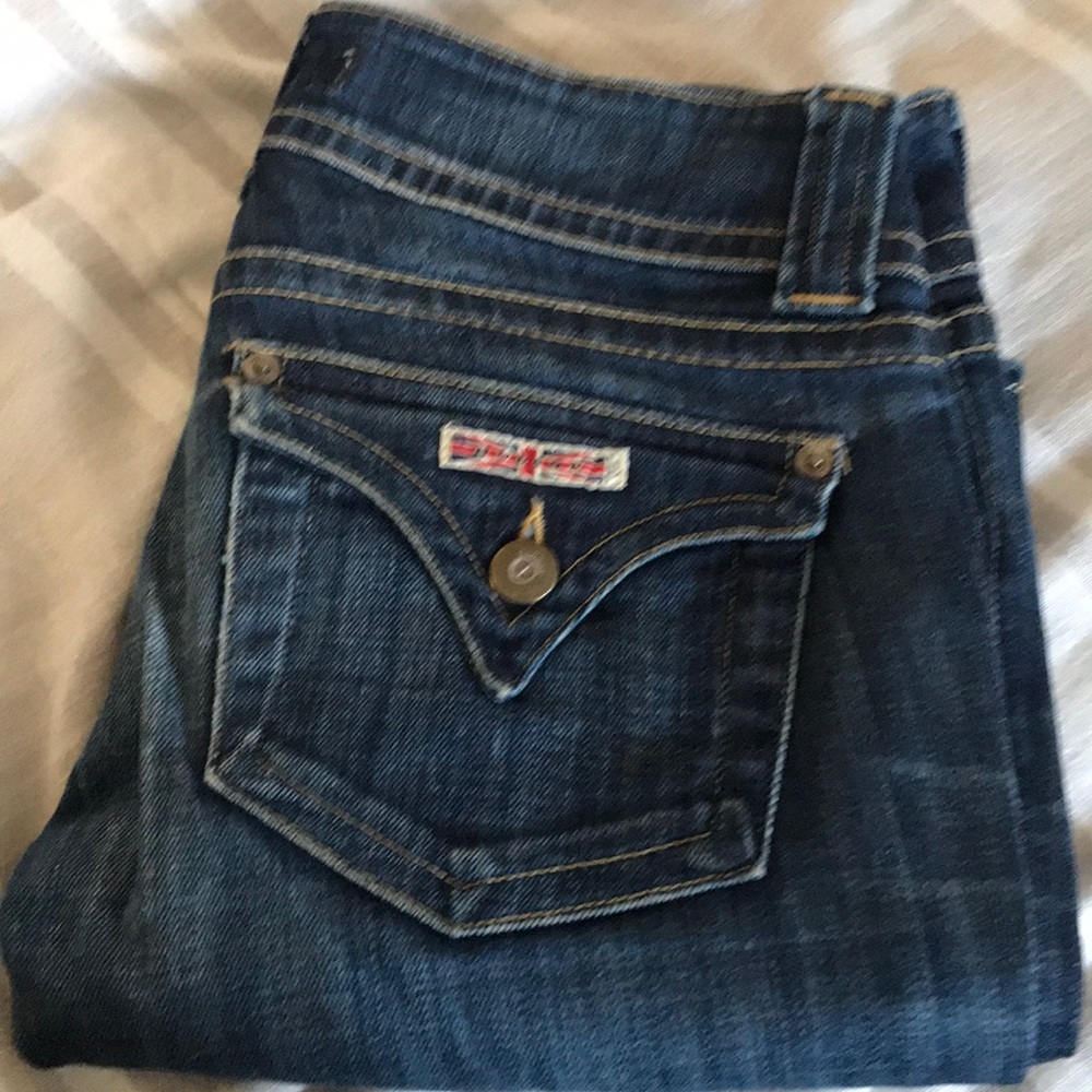 Hudson straight leg jeans .